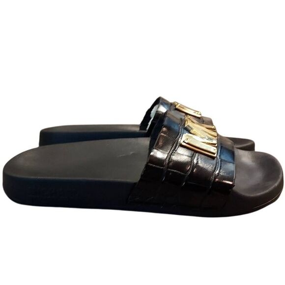 Michael Kors Black Slides | Women’s Size 10 | Luxe Designer - Picture 4 of 6